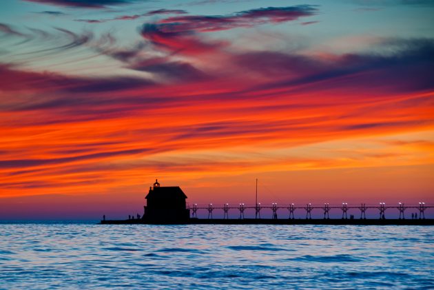 Grand Haven Michigan Sunset - Photo Bob Peskorse