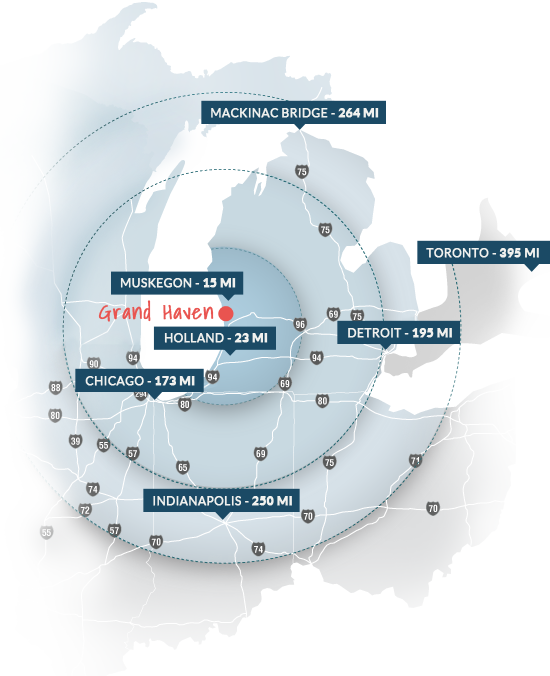 Driving distances from various locations